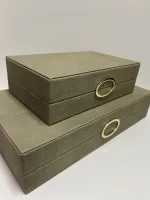 Kit Caixas Decorativas Couro Bubles em três cores - Foto 15