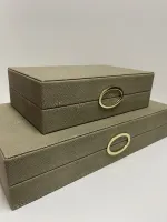 Kit Caixas Decorativas Couro Bubles em duas cores - Foto 15