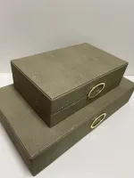 Kit Caixas Decorativas Couro Bubles em três cores - Foto 19