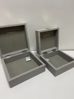 Kit Caixa Decorativas Couro Bubles Cinzas - Foto 4