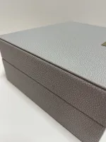 Kit Caixa Decorativas Couro Bubles Cinzas - Foto 6