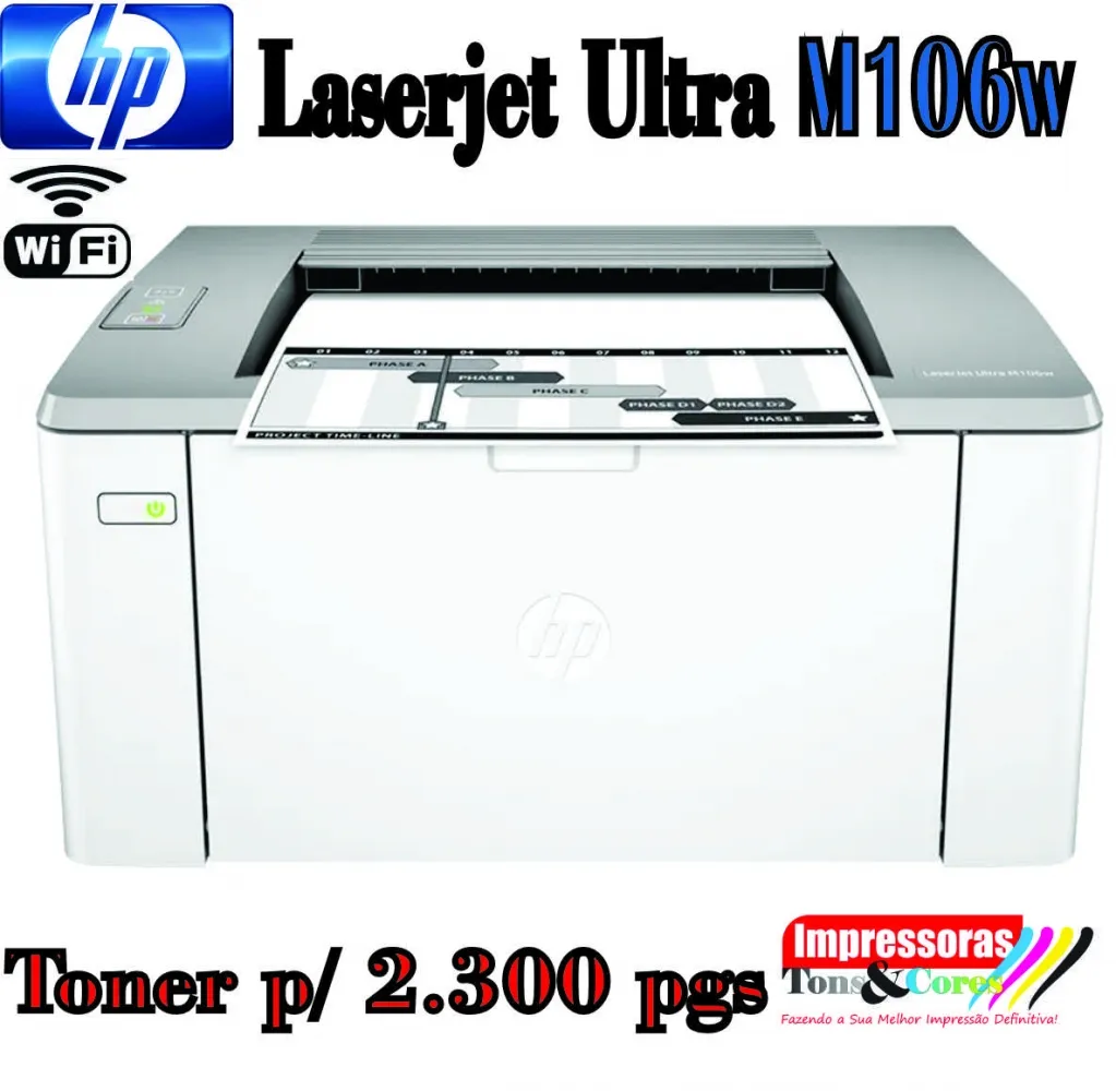 Impressora HP LaserJet Ultra M106w - 110v Wifi