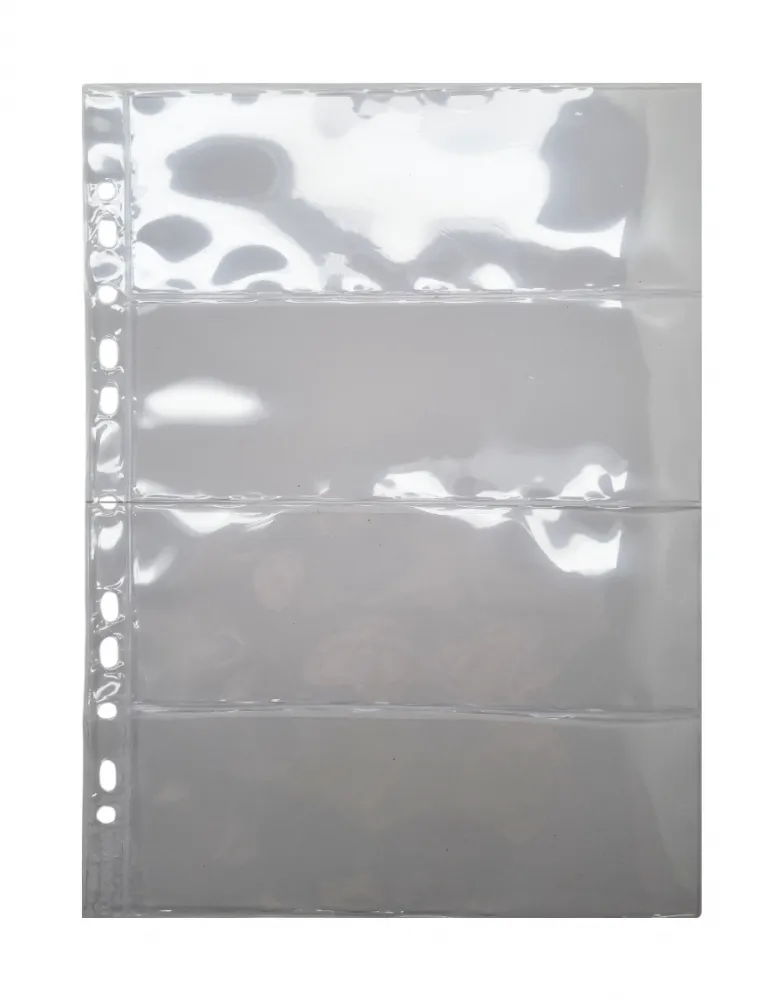 Folha de 4 Espaços p/ Cédulas - Material: Acetato Imagem