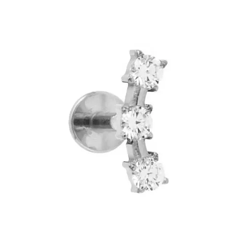 Labret CLUSTER em Titânio TRIO Ponto de Luz  1.2mm TIT14