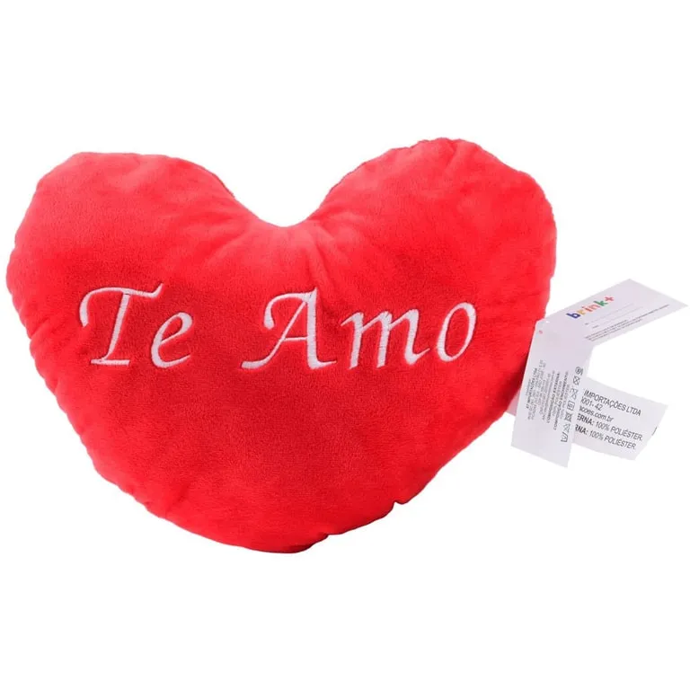 Almofada Coração de Veludo Vermelho 30cm - Brink + Imagem