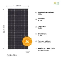  Painel Solar 550W Canadian com Conector MC4 - Foto 3