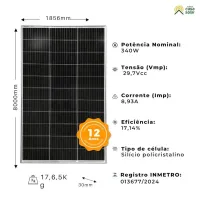 Painel Solar 340W Monocristalino - Foto 2