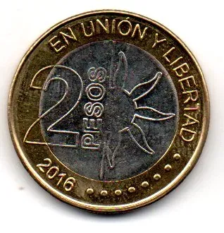 Argentina - 2016 - 2 Pesos - Mbc/Sob