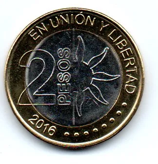 Argentina - 2016 - 2 Pesos - Sob/Fc