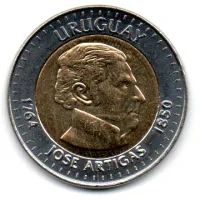 Uruguai - 2000 - 10 Pesos - Comemorativa - 150 anos de morte General José Artigas - Sob - Foto 2