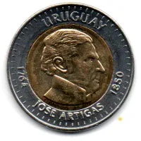 Uruguai - 2000 - 10 Pesos - Comemorativa - 150 anos de morte General José Artigas - Sob/Fc - Foto 2