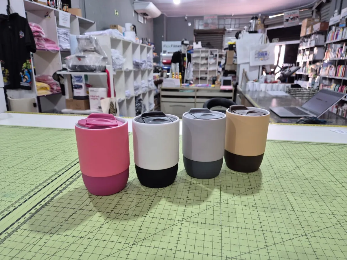 COPO CERAMICA 325ML BUDDY TAMPA ACRILICO BASE SILICONE CORES