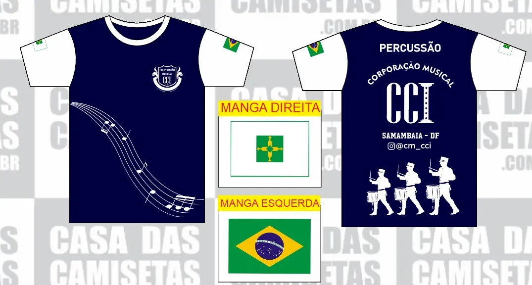 Camiseta Banda - Percussão e Corpo Musical