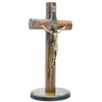 Crucifixo Cilíndrico c/ medalha São Bento O.V. - 17cm