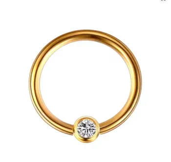 Captive Aço BANHO DE OURO com Pedra 1.2mm BNH04