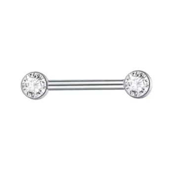 Barbell MAMILO em TITÂNIO 1.6mm com PEDRAS FLAT 4mm TIT22