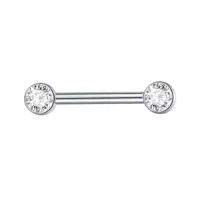 Barbell MAMILO em TITÂNIO 1.6mm com PEDRAS FLAT 4mm TIT09