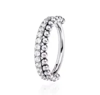 Argola CONCH em Titânio CLICKER SURGICAL com Pedra Zircônia 1.2mm x 10mm TIT13