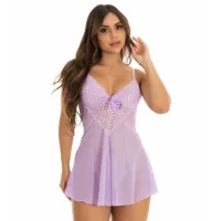 CAMISOLA SEXY EM TULE E RENDA COM CALCINHA - NATALIA.                                                             LIBYSEXSHOP - Foto 3