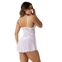 CAMISOLA SEXY EM TULE E RENDA COM CALCINHA - NATALIA.                                                             LIBYSEXSHOP - Foto 13