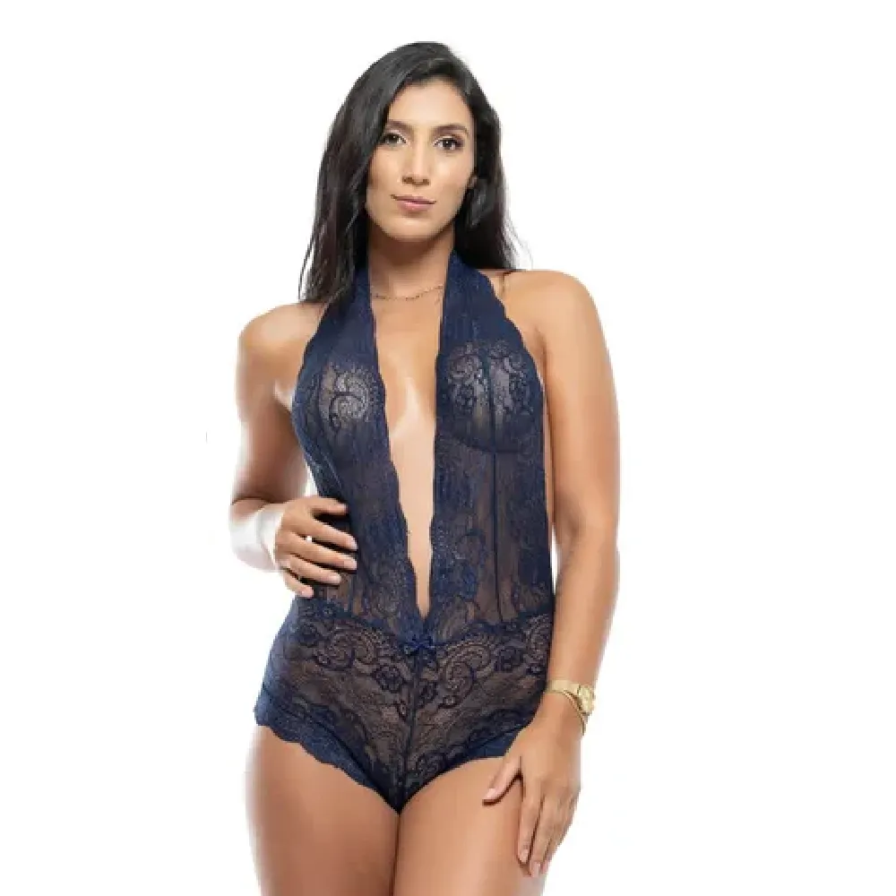 BODY TODO DECOTADO EM RENDA MIRELLA - TAMANHO M - CORES.                                                         LIBYSEXSHOP Imagem