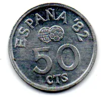 Espanha - 1980 (Data Dentro das Estrelas) - 50 Céntimos - Foto 2