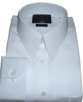 Camisa Tricoline Gola Inglesa Clássica Branca Lisa Algodão Fio 80 Egípcio
