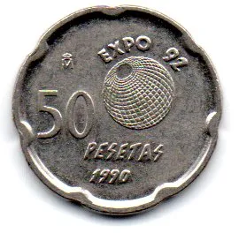 Espanha - 1990 - 50 Pesetas - Comemorativa - Expo 92 - Monastery of La Cartuja - Sevilla