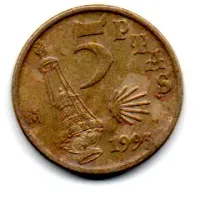 Espanha - 1993 - 5 Pesetas - Comemorativa - Jacobeo - Foto 2