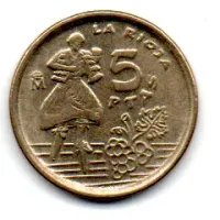 Espanha - 1996 - 5 Pesetas - Comemorativa - La Rioja - Sob - Foto 2