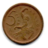 Espanha - 1994 - 5 Pesetas - Comemorativa - Aragon - Foto 2