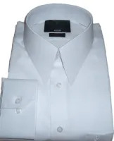 Camisa Gola Inglesa Clássica Branca Lisa Algodão Fio 80 Egípcio