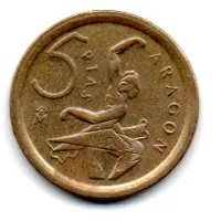 Espanha - 1994 - 5 Pesetas - Comemorativa - Aragon - Foto 2