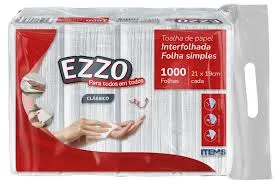 Interfolha Ezzo Clássico 21x19cm – Pacote com 1000 Folhas | Macia e Econômica | Para Dispenser
