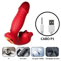 VIBRADOR VAI E VEM COM BOCA ESTIMULADORA POR APLICATIVO MLPP3410 - Foto 3