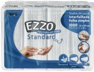 Interfolha Ezzo Standard 21x19cm – Pacote com 1000 Folhas | Econômica | Para Dispenser
