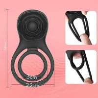 ANEL PENIANO DUPLO COM FLOR VIBRATÓRIA POR APLICATIVO MLPP2615 - Foto 3