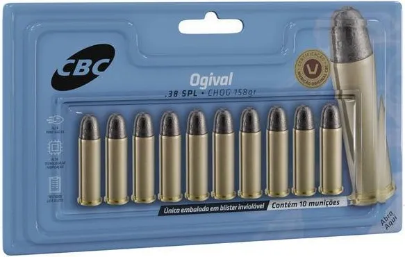 MUNIÇÃO CAL. 38 SPL CBC CHOG 158gr C/10 Imagem