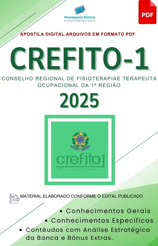 Apostila Crefito 1 Advogado 2025 Imagem