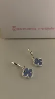 Brinco Argola Trevo de Quatro Folhas - Banhado Prata - Foto 3