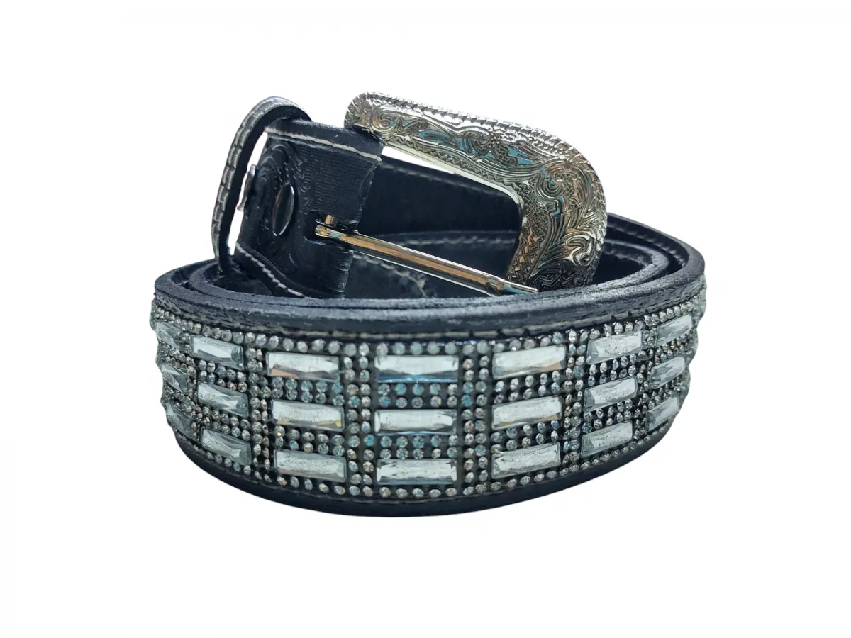 Ref: GH03 - Cinto Country Feminino de Strass Golden Horse - Cor Preto Imagem