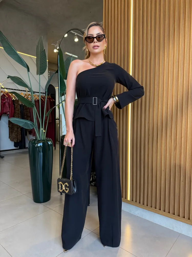 CONJUNTO NULA MANGA PRETO Imagem