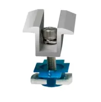 Kit com 50 peças de  braçadeiras de extremidade do trilho solar de alumínio braçadeiras médias ajustáveis braçadeira de aterramento 30-45mm - Foto 2