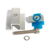 Kit com 50 peças de  braçadeiras de extremidade do trilho solar de alumínio braçadeiras médias ajustáveis braçadeira de aterramento 30-45mm - Foto 3