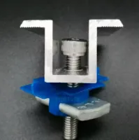 Kit com 50 peças de  braçadeiras de extremidade do trilho solar de alumínio braçadeiras médias ajustáveis braçadeira de aterramento 30-45mm - Foto 5