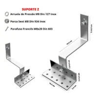 Kit 50 Peças  Fixador Linha C Placa Painel Solar Alumínio e Inox Para Telha Cerâmica e Cimento  - Foto 2