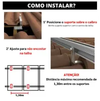 Kit 50 Peças  Fixador Linha C Placa Painel Solar Alumínio e Inox Para Telha Cerâmica e Cimento  - Foto 4