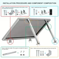 Suportes de painéis solares, ajustáveis de 15 a 30° para instalação em telhados planos, projetados para fixadores solares fotovoltaicos. - Foto 2