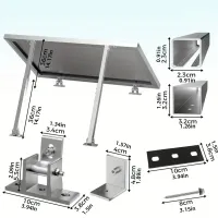 Suportes de painéis solares, ajustáveis de 15 a 30° para instalação em telhados planos, projetados para fixadores solares fotovoltaicos. - Foto 3