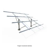 KIT ESTRUTURA SOLAR PARA SOLO MONOPOSTE AÇO GALVANIZADO-ALUMINIO PARA 8 MÓDULOS - Foto 3